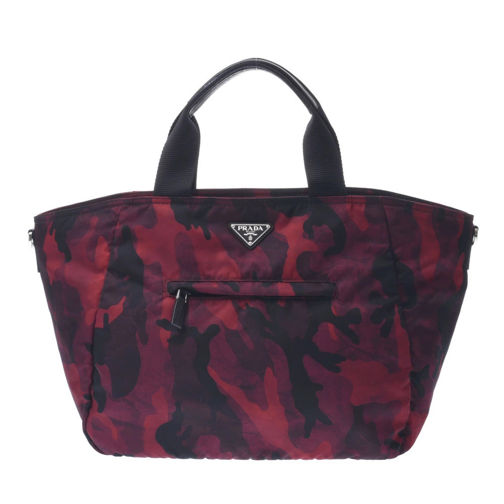 PRADA bag red black camouflage handbag